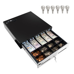 HK SYSTEMS D46SBU 18&Prime; Heavy Duty Black POS Cash Drawer with 5Bill/8Coin