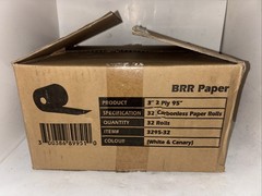Case 32 Rolls 2 Ply Carbonless Rolls 3&Prime; X 95 Feet White/Yellow Receipt Paper POS