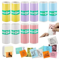 Mini Printer Thermal Sticker Paper 10 Rolls Colored Sticker Paper 57 x 25mm S…