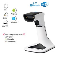 ScanAvenger Wireless Portable 1D2D with Stand Bluetooth Barcode Scanner 3-in-…