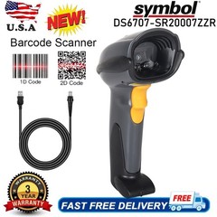 Symbol DS6707-SR20007ZZR 1D/2D Corded Handheld Barcode Scanner with USB Cable