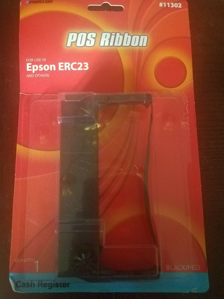 EPSON ERC23 New Black Red POS Ribbon by Porelon #11302 Cash Register