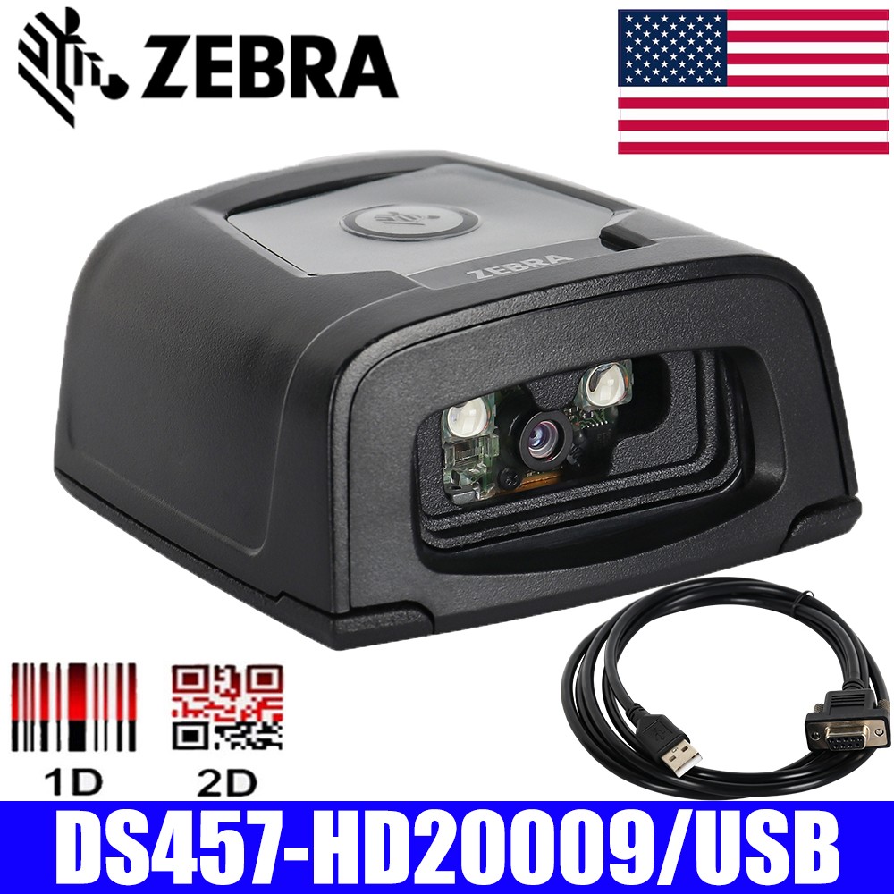 Zebra DS457-HD20009 2D Fixed Mount High-Density Barcode Scanner W/ USB Cable USA