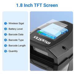 Wireless 1D Laser Barcode Scanner With Stand 2.4G USB Wired Handheld Reader