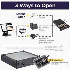 Cash Register Drawer for Point of Sale (POS) System, 5 Bill/7 Coin, 16&Prime; with …