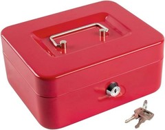 Portable Medium Red Cash Drawer with Key – Secure and Organized Storage Solution