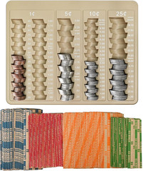 Liked 1PCS Brown Coin Counter Tray and Sorting Tray with 150 Coin Wrappers | Bro