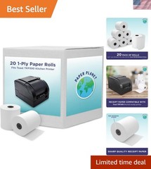 1-Ply White Bond Paper for Toast Kitchen Printer by Paper Planet | 20 Rolls |…