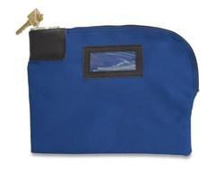 Controltek Fabric Deposit Bag, Locking, 8.5 x 11 x 1, Canvas, Blue (CNK530312)