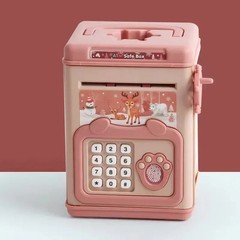 Money Bank Toy Electronic Cartoon Atm Cash Saving Box 1pc for Kids Large Savings