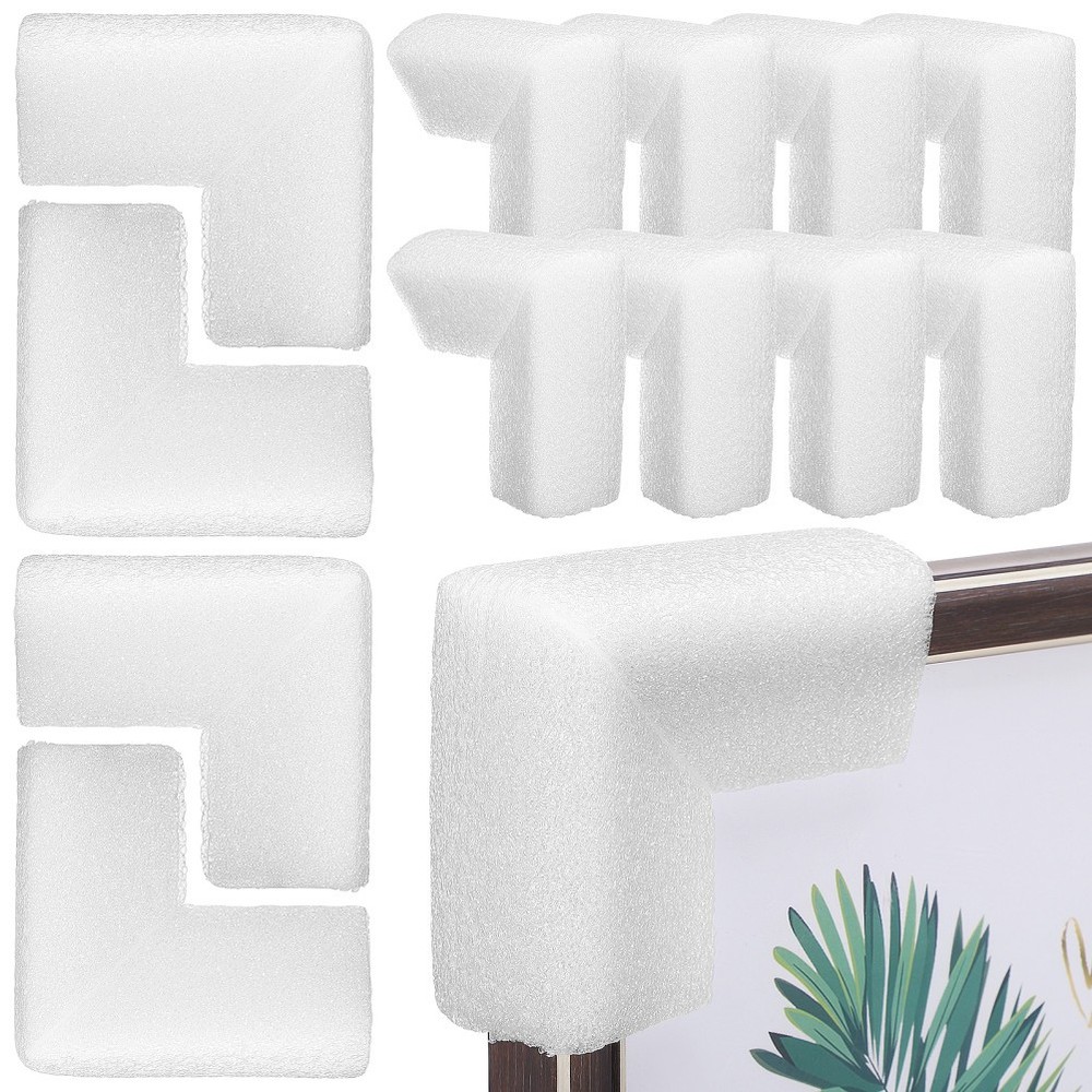 24Pcs Lightweight Packaging Corner Protectors for Moving Shipping White Foam