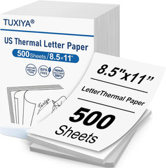 500 Sheets Thermal Printer Paper 8.5 X 11 Inch,Bpa Free Advanced Thermal Printin