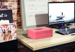 Durable Pink Money Saving Box with Key Lock and Removable Tray – 9.84 » x 7.87 »