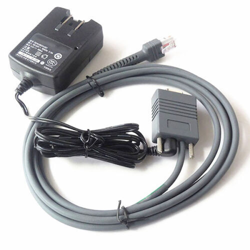 2M RS232 Serial Cable & AC Power Adapter for Motorola Symbol LS2208 Scanner