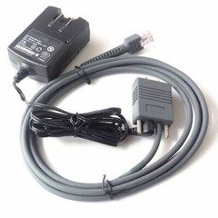 2M RS232 Serial Cable & AC Power Adapter for Motorola Symbol LS2208 Scanner