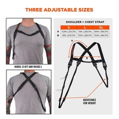 Squids 3132 Barcode Scanner Harness Large Black Adjustable Tether 1 PCS