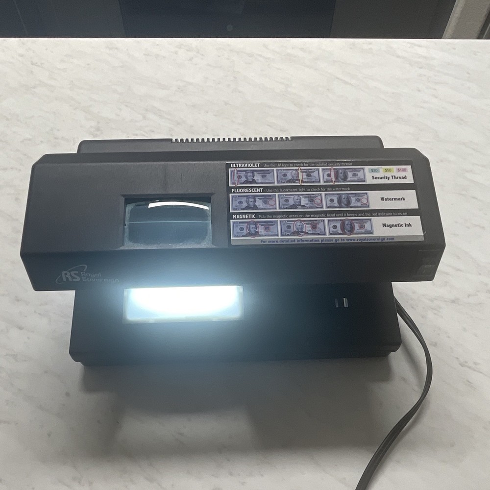 Royal Sovereign RCD-2000 Wired Counterfeit Bill Detector Machine, Plastic
