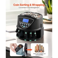 Uimoso Coin Sorting Machine with Display,Holds 2000 Coins, Includes 5 Coin Tubes