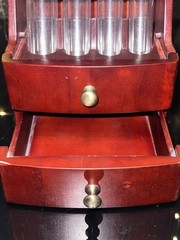 MAGNIF Deluxe Coin Sorter Wood CLASSIC CHERRY Box Lid Tubes Drawers