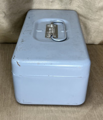 Vintage Lit-Ning Metal Cash Box with Handle Made in USA