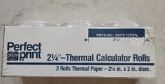 Perfect Print Thermal Calculator Tape 3 Rolls 2-1/4&Prime; Sealed Vintage
