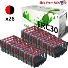 26 Pack ERC 30 Black Red POS Ribbon For Epson M133A M188B M270 PM-300 TM-200-UB