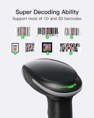 Inateck BCST-23 Gray Wireless Bluetooth 2D Barcode Scanner Handheld