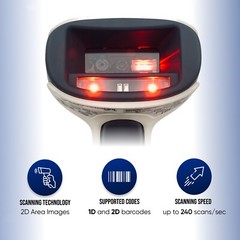 1D 2D QR Barcode Scanner w/USB Cord – Similar to Zebra DS3608 1 YEAR WARRANTY!🔥