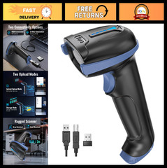 2D Wireless Barcode Scanner with Battery Indicator, USB & 2.4G, 2200mAh, IP54, Q