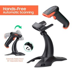 Tera Wireless 2D QR Barcode Scanner with Stand, 3 in 1 Compatible with Bluetooth