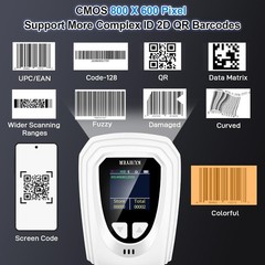 1D QR 2D Barcode Scanner, Bluetooth Wireless Bar Code Scanners with Setting Key