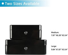 Compact Black Cash Box with Removable Tray and Key Lock | 175 Cubic Inches