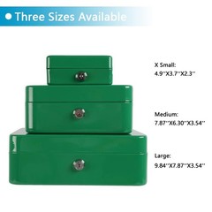Green Medium Cash Box With Combination Lock Removable 7.87×6.30×3.54 Inch