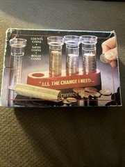VINTAGE COIN COUNTER SET “ ALL THE CHANGE I NEED ” Each Counter Holds One Roll