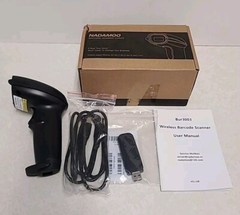 NADAMOO BUR3003 433MHz Wireless Cordless Barcode Scanner USB Reciever 328ft