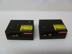 PAIR OF MICROSCAN MS-810 FIS-0810-0010 BAR CODE SCANNER