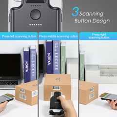 Eyoyo 2D Barcode Scanner Wireless Bluetooth Back Clip Reader for Android Phone