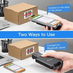 Upgraded QR Code Scanner Bluetooth Back Clip Android Barcode Scanner