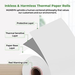 MUNBYN 2 1/4&Prime; inch x 50&rsquo;ft Thermal Paper (50 Rolls), BPA Free Receipt Paper,