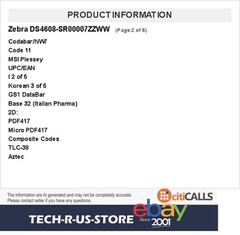 Zebra DS4608-SR00007ZZWW Standard Range Handheld 2D Imager Barcode Scanner