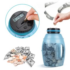 Digital Coin Counter Piggy Bank Large Capacity ABS Money Jar LCD Display US Coin