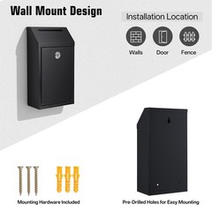 Sumerfnt Locking Cash Box with Lock and Slot, Metal Money Drop Box with 4 Key…