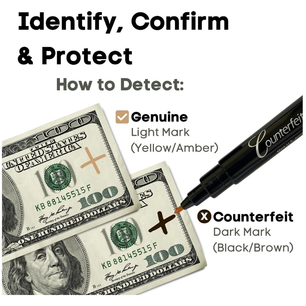 Fast & Accurate Counterfeit Bill Marker Pen – 50 Count