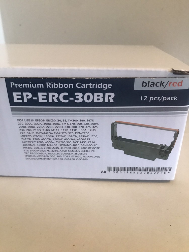 (72) EPSON ERC 30 /34/38 BLACK & RED Cash Register POS PRINTER RIBBON Cartridges