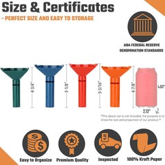 Budgetizer 100 Multicolored Coin Wrappers and Sorting Tubes Value Pack