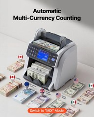 VEVOR Money Counter Machine Mixed Denomination CIS UV MG IR DD DBL HLF Detection