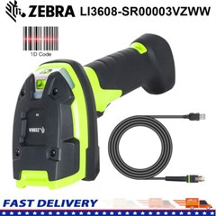 Zebra LI3608-SR00003VZWW Rugged Handheld Digital 1D Barcode Scanner w/ USB Cable