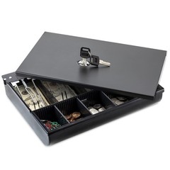 Volcora Cash Drawer Tray – 11.7 X 10.3 X 2.3 Inch Metal Cash Lock Lid –
