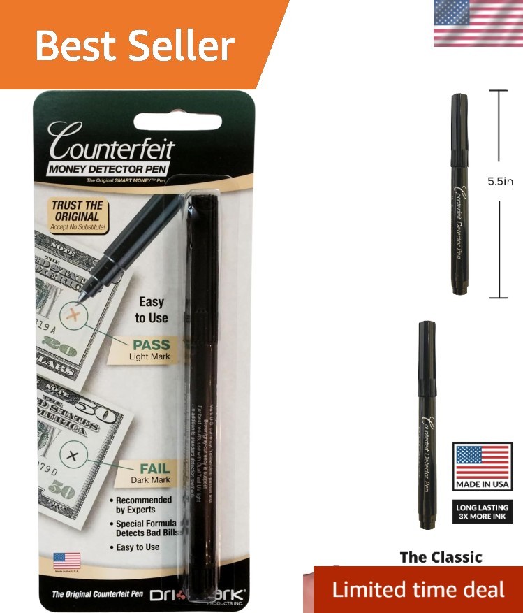 Counterfeit Bill Detector Marker Pen, Made in The , 3 Times More Ink, Pocket …