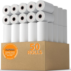 2 1/4 » X 50&prime; Thermal Receipt Paper 50 Rolls, 2.25X50Ft Receipt Roll Cash Regist